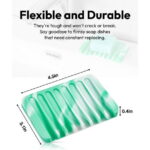 Bathroom Self Draining Soap Dish, Silicone Soap Holder for Bar Soap, Pack of 2