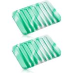 Bathroom Self Draining Soap Dish, Silicone Soap Holder for Bar Soap, Pack of 2