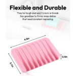 Bathroom Self Draining Soap Dish, Silicone Soap Holder for Bar Soap, Pack of 2