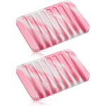 Bathroom Self Draining Soap Dish, Silicone Soap Holder for Bar Soap, Pack of 2