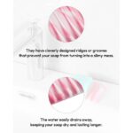 Bathroom Self Draining Soap Dish, Silicone Soap Holder for Bar Soap, Pack of 2