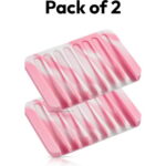 Bathroom Self Draining Soap Dish, Silicone Soap Holder for Bar Soap, Pack of 2