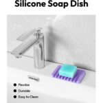 Bathroom Self Draining Soap Dish, Silicone Soap Holder for Bar Soap, Pack of 2