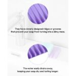 Bathroom Self Draining Soap Dish, Silicone Soap Holder for Bar Soap, Pack of 2