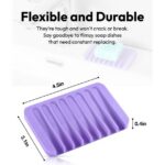 Bathroom Self Draining Soap Dish, Silicone Soap Holder for Bar Soap, Pack of 2
