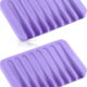 Bathroom Self Draining Soap Dish, Silicone Soap Holder for Bar Soap, Pack of 2