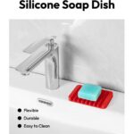 Bathroom Self Draining Soap Dish, Silicone Soap Holder for Bar Soap, Pack of 2