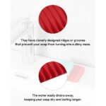 Bathroom Self Draining Soap Dish, Silicone Soap Holder for Bar Soap, Pack of 2