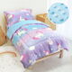 Beavtaens 4 Piece Toddler Bedding Set, Breathable and Soft Baby Sheet Set, Includes Quilted Comforter, Flat Sheet, Fitted Sheet and Pillowcase for Girls (Purple Unicorn)