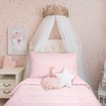 Beavtaens 4 Piece Toddler Bedding Set, Breathable and Soft Baby Sheet Set, Includes Quilted Comforter, Flat Sheet, Fitted Sheet and Pillowcase for Girls (Purple Unicorn)