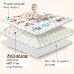 Beavtaens Baby Play Mat for Floor, Fits 43x43 Playpen, Non-Slip, Soft for Infants, 0-4 Years (Animal)