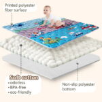 Beavtaens Baby Play Mat for Floor, Fits 50x50 Playpen, Non-Slip, Soft for Infants, 0-4 Years (Vehicles)