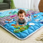 Beavtaens Baby Play Mat for Floor, Fits 50x50 Playpen, Non-Slip, Soft for Infants, 0-4 Years (Vehicles)
