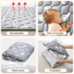 Beavtaens Baby Play Mat for Floor, Fits 71x59 Playpen, Non-Slip, Soft for Infants, 0-4 Years (Gray)