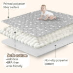 Beavtaens Baby Play Mat for Floor, Fits 71x59 Playpen, Non-Slip, Soft for Infants, 0-4 Years (Gray)