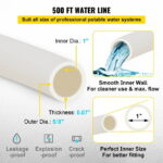 BENTISM PEX Tubing, 1 inch x 500 ft PEX Pipe, Non Oxygen Barrier PEX-B Pipe White, Flexible PEX Water Line for Plumbing, RV Sewer Hose, Radiant Cooling