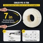 BENTISM PEX Tubing, 1 inch x 500 ft PEX Pipe, Non Oxygen Barrier PEX-B Pipe White, Flexible PEX Water Line for Plumbing, RV Sewer Hose, Radiant Cooling