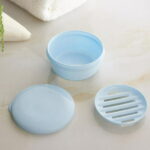 Bfogop Plastic Soap Container, Soap Bar Holder Travel Case Portable Round Soap Dishes with Lid Leak-Proof Soap Box for Bar Soap Box Holder Soap Container for Home, Gym, Camping