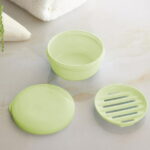Bfogop Plastic Soap Container, Soap Bar Holder Travel Case Portable Round Soap Dishes with Lid Leak-Proof Soap Box for Bar Soap Box Holder Soap Container for Home, Gym, Camping