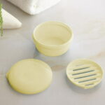 Bfogop Plastic Soap Container, Soap Bar Holder Travel Case Portable Round Soap Dishes with Lid Leak-Proof Soap Box for Bar Soap Box Holder Soap Container for Home, Gym, Camping