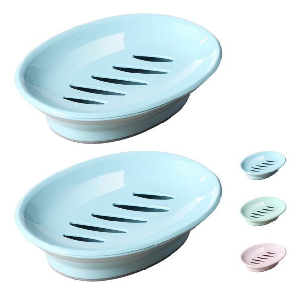 BIZHUA 2 Pack Soap Dish Bar Soap Holder Soap with Drip Tray for Shower, 2*Soap Box
