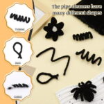 Black Pipe Cleaners for Hair, Pipe Cleaners, 100 PCS Black Pipe Cleaners for Locs Chenille Stems Pipe Cleaners Craft Supplies for Wig Weaving DIY Halloween Decorations