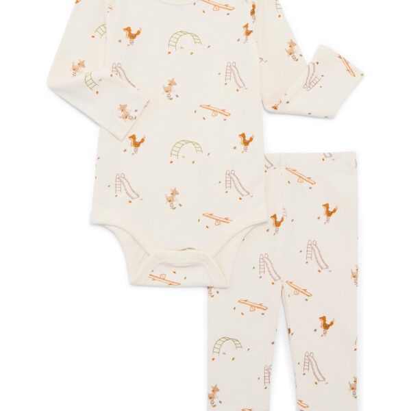 Bliss by Garanimals Baby Boys or Girls Ribbed Cotton Bodysuit and Leggings Set, 2-Piece, Sizes 0-12 Months