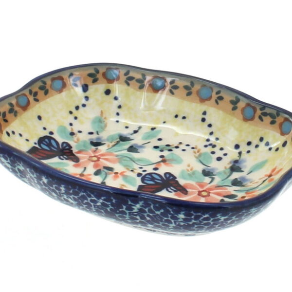Blue Rose Polish Pottery Blue Butterfly Soap Dish