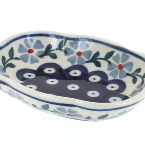 Blue Rose Polish Pottery Blue Violet Soap Dish
