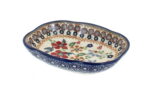 Blue Rose Polish Pottery Red Daisy Soap Dish