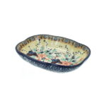 Blue Rose Polish Pottery Red Daisy Soap Dish
