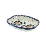 Blue Rose Polish Pottery Red Daisy Soap Dish