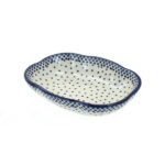 Blue Rose Polish Pottery Red Daisy Soap Dish