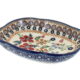 Blue Rose Polish Pottery Red Daisy Soap Dish