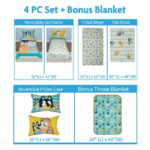 Bluey 5-Piece Toddler Bedding Set & Blanket, Blue, Unisex