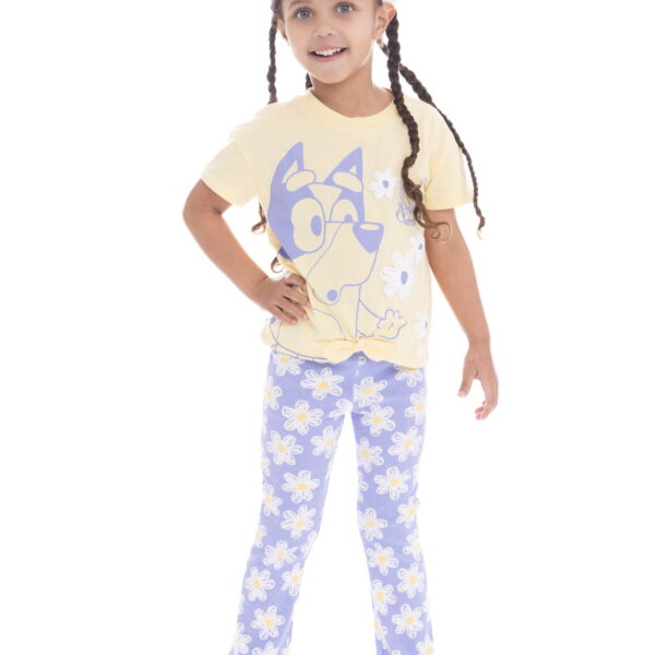 Bluey Toddler Girls Graphic Tee and Flare Leggings Set, 2-Piece, Sizes 12M-5T