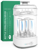 Bottle Sterilizer and Dryer for Baby Bottles, Electric Steam Sterilization Machine,Pacifiers, Pump Parts,Toys White