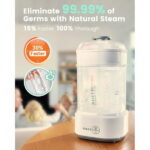 Bottle Sterilizer and Dryer for Baby Bottles, Electric Steam Sterilization Machine,Pacifiers, Pump Parts,Toys White