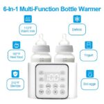 Bottle Warmer,Double Bottle Warmer with Appointment &Timer,6-in-1 Fast Baby Food Heater & Defrost