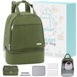 Breast Pump Bag, Spectra Pump Backpack with Pockets for Working Mom, Compatible with Spectra S1, S2, Green