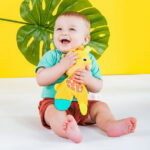Bright Starts Snuggle & Teethe Plush Teether Toy - Giraffe, Infants Ages 0 Months +