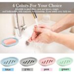 BUZIFU Soap Dish Case Holder Saver 4 Pack Bathroom Soap Dishes Box with 4 Colors Plastic Shower Soap Holder for Bathroom,Kitchen,Shower Room to Keep the Soap...