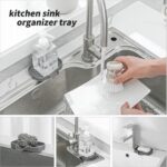 Bxaolu Silicone Soap Holder- Soap Dish with Drainage Perfect for Kitchen Counter, Scrub Holder, Sink Organizer,Soap Dishes,Sponge,Dispenser,bar Shower soap,Sink Tray(Gray-S,2PCS)