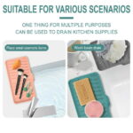 Bxaolu Silicone Soap Holder- Soap Dish with Drainage Perfect for Kitchen Counter, Scrub Holder, Sink Organizer,Soap Dishes,Sponge,Dispenser,bar Shower soap,Sink Tray(Pink-L,2PCS)