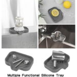 Bxaolu Silicone Soap Holder- Soap Dish with Drainage Perfect for Kitchen Counter, Scrub Holder, Sink Organizer,Soap Dishes,Sponge,Dispenser,bar Shower soap,Sink Tray(Gray-S,2PCS)