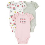 Carter's Child of Mine Baby Girl Bodysuit, 3-Pack, Sizes Preemie-18 Months