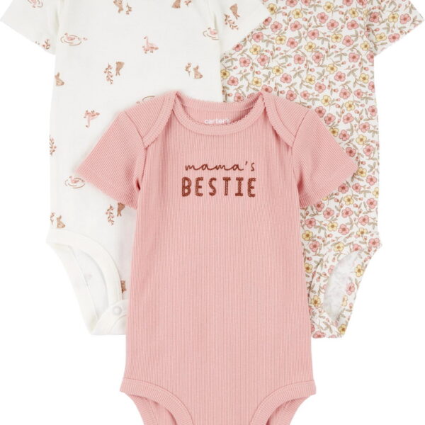Carter's Child of Mine Baby Girl Bodysuit, 3-Pack, Sizes Preemie-18 Months