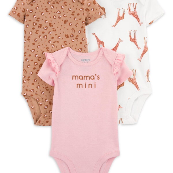 Carter's Child of Mine Baby Girl Bodysuits, 3-Pack, Sizes Preemie-18 Months
