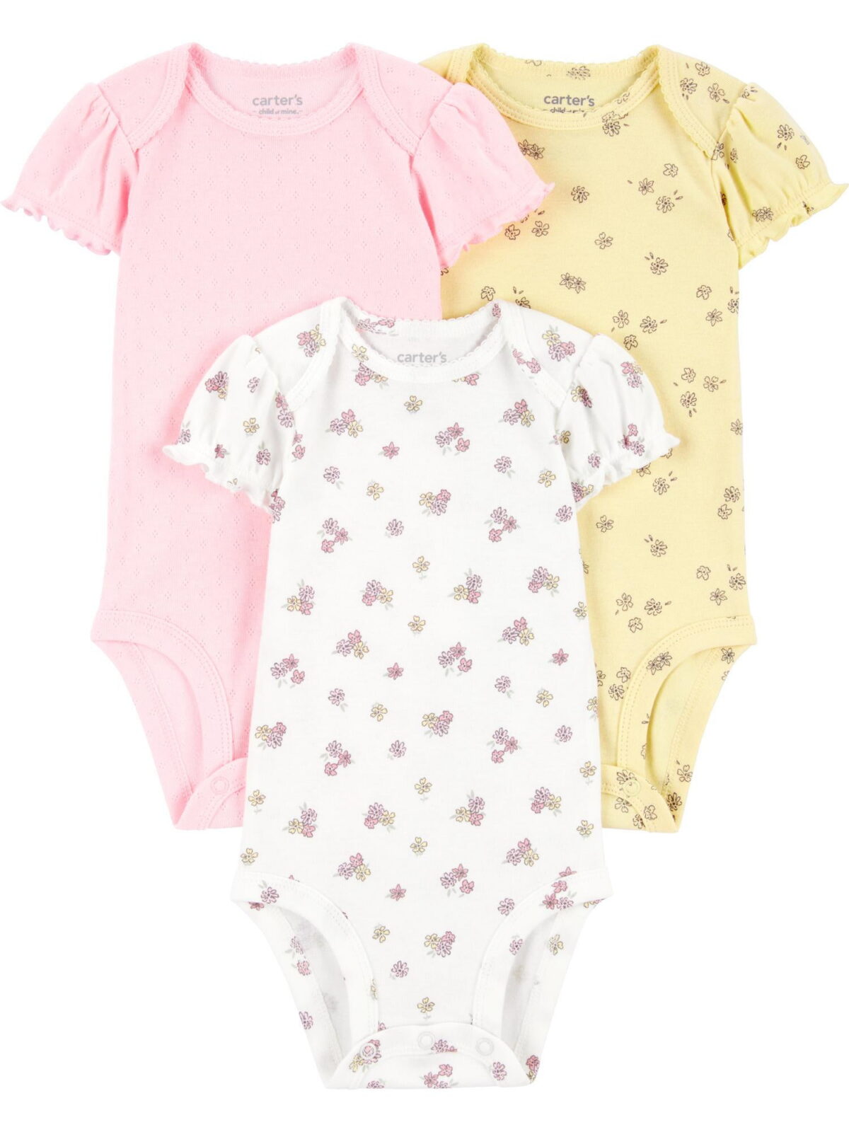 Carter's Child of Mine Baby Girl Bodysuits, 3-Piece, Sizes Preemie-18 Months