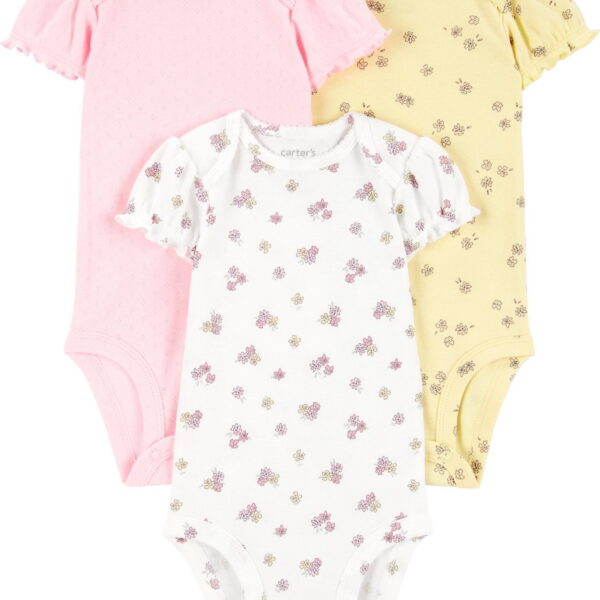 Carter's Child of Mine Baby Girl Bodysuits, 3-Piece, Sizes Preemie-18 Months